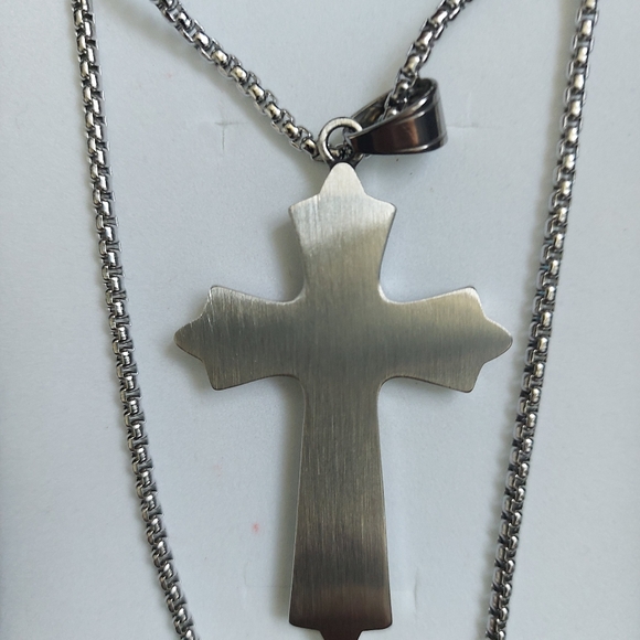 Black Gun Cross Pendant Necklace in 3mm x 24 in. - Picture 6 of 12